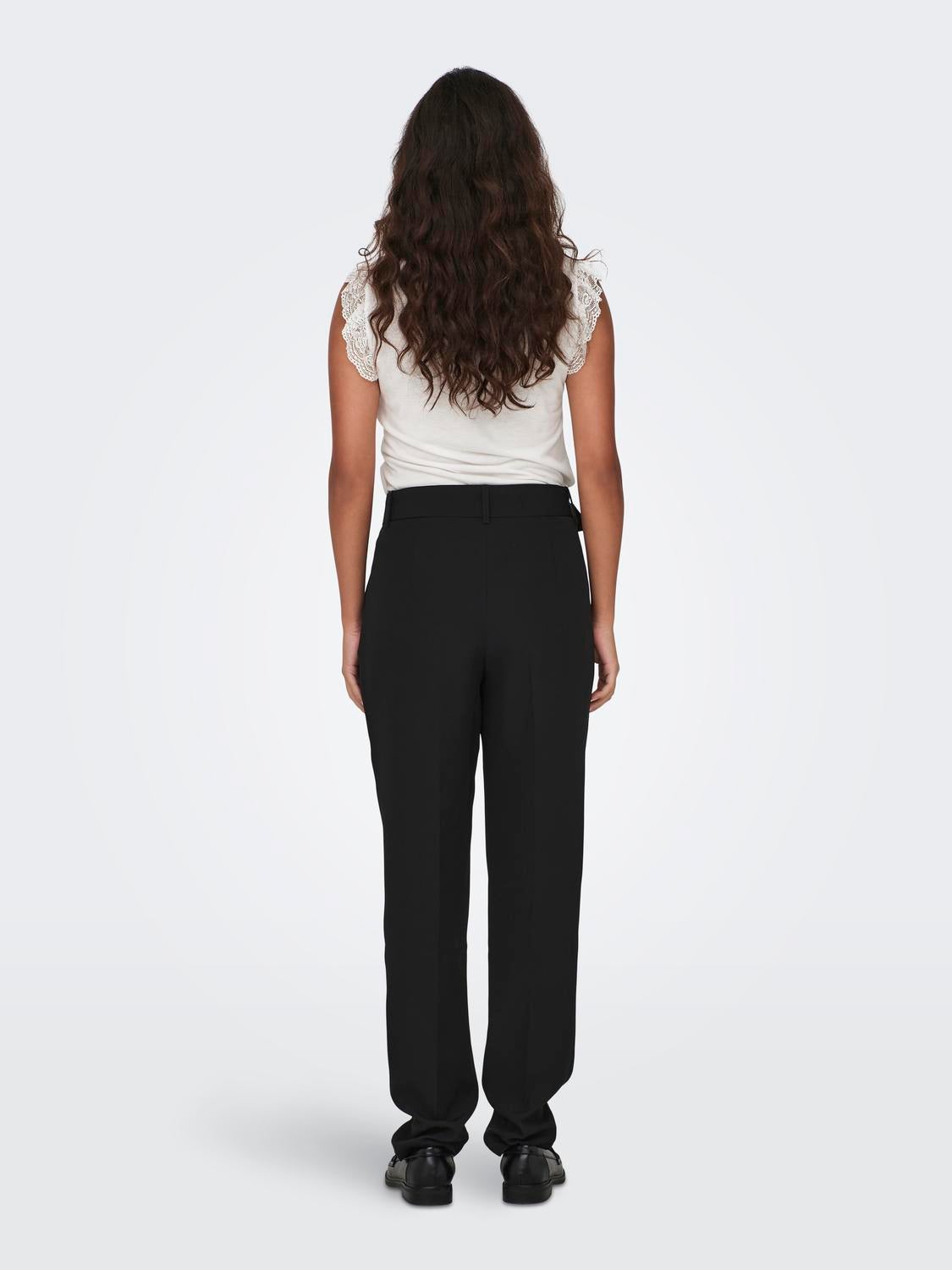 High waist fitted trousers ivory ladies' | Morgan