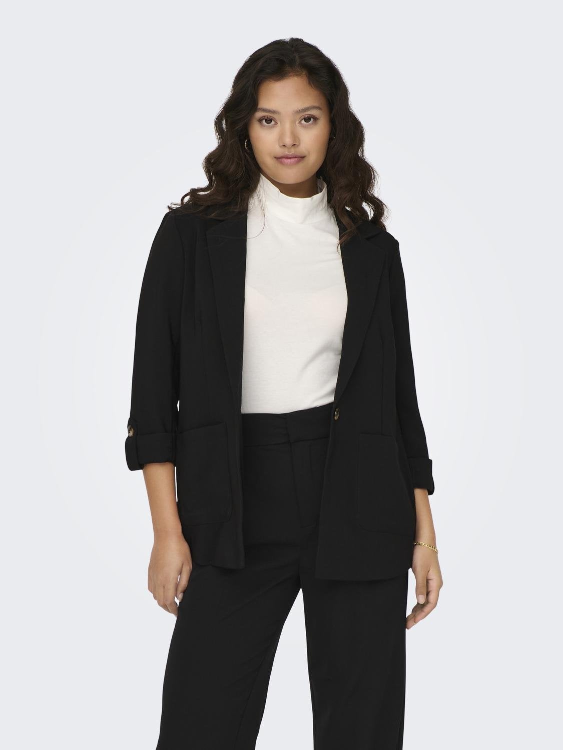 Women double-face fabric blazer and pants suit wholesale Black color -  wholesale clothing