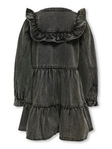 ONLY Mini denim o-neck dress -Washed Black - 15308929