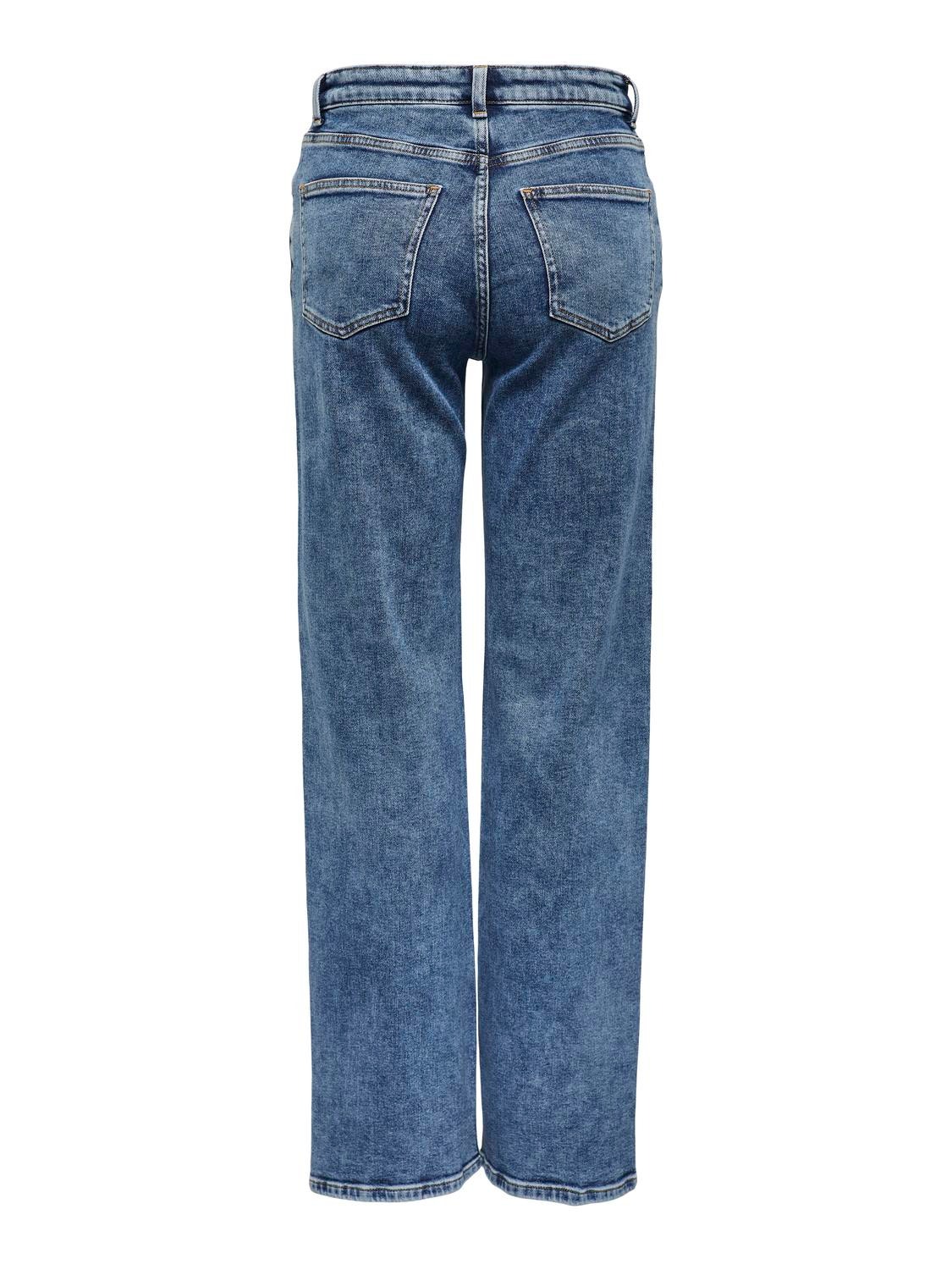 ONLY ONLJUICY High Waist WIDE jeans -Medium Blue Denim - 15308965