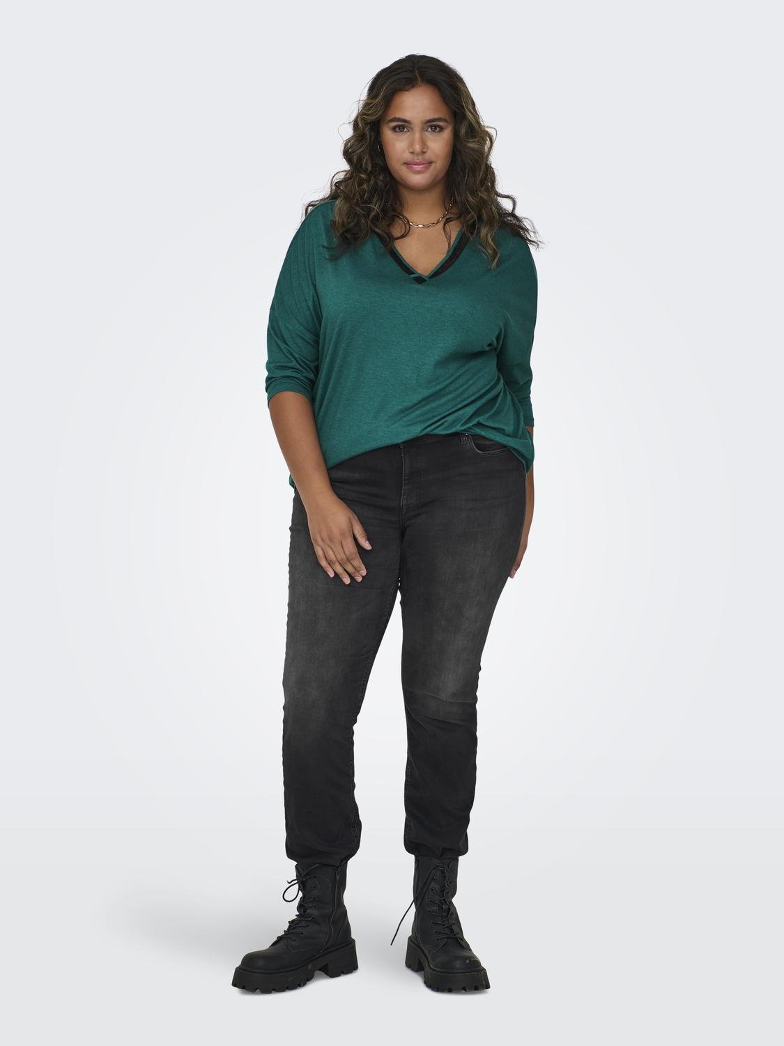 ONLY Curvy v-hals top -Bayberry - 15309015