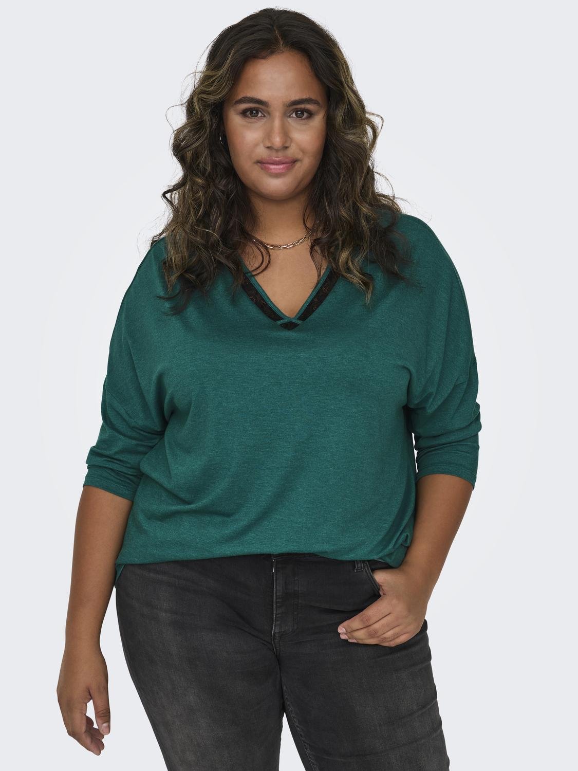 ONLY Curvy v-hals top -Bayberry - 15309015