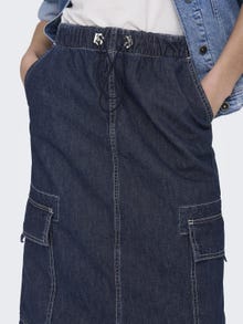 ONLY Cargo Denim Long Skirt -Dark Blue Denim - 15309040