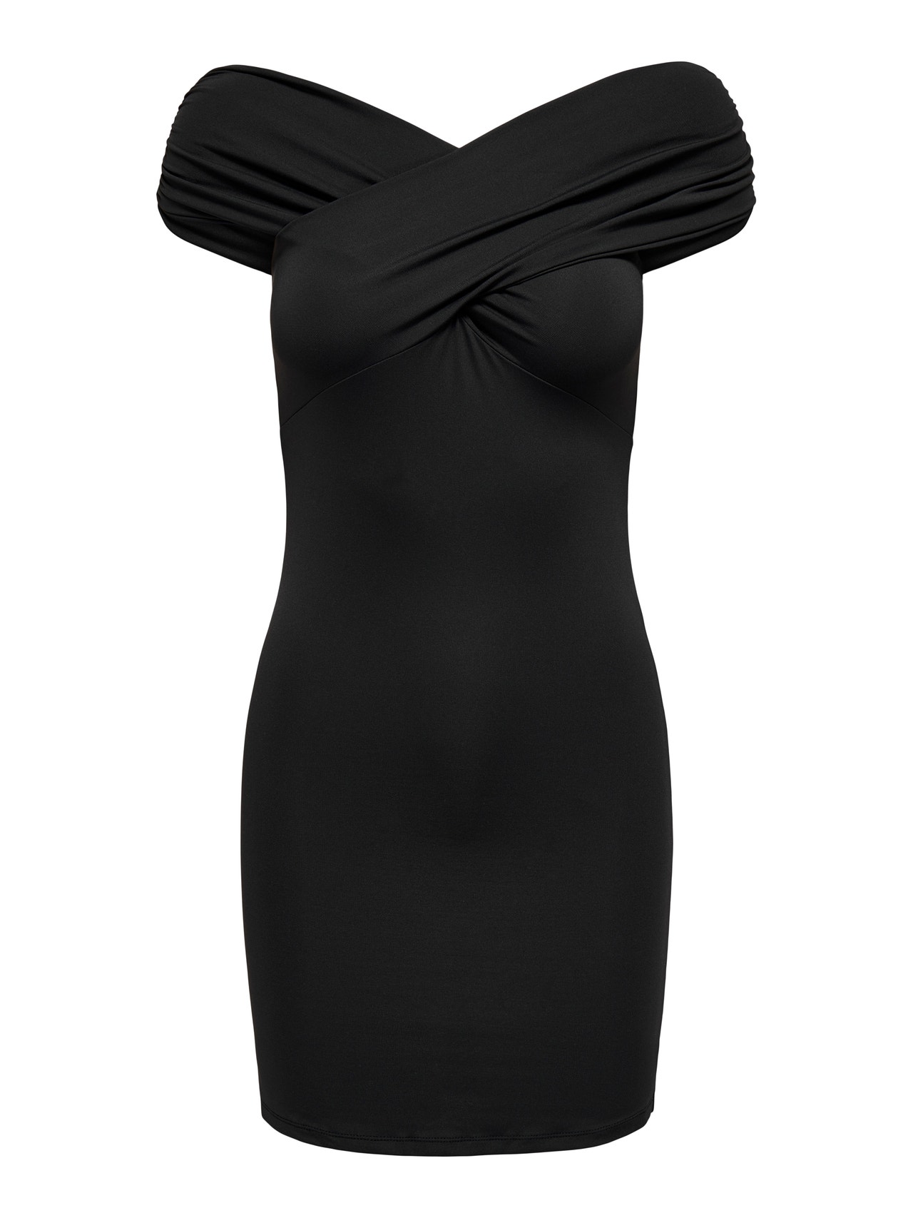 ONLY Slim Fit Off Shoulder Kort kjole -Black - 15309101