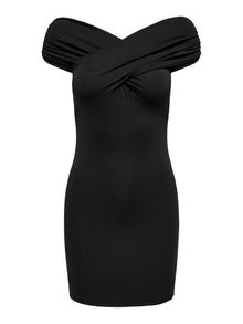 ONLY Vestido corto Corte slim De hombros descubiertos -Black - 15309101
