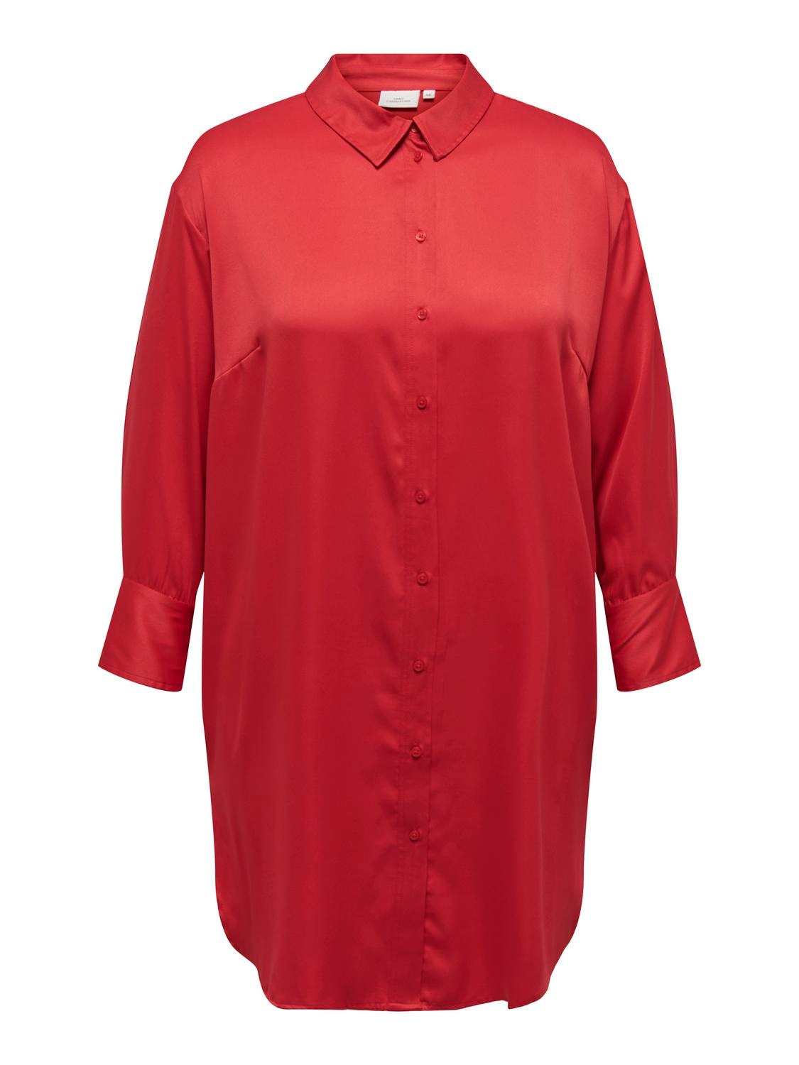 ONLY Vestido midi Corte oversized Cuello de camisa -Lychee - 15309145