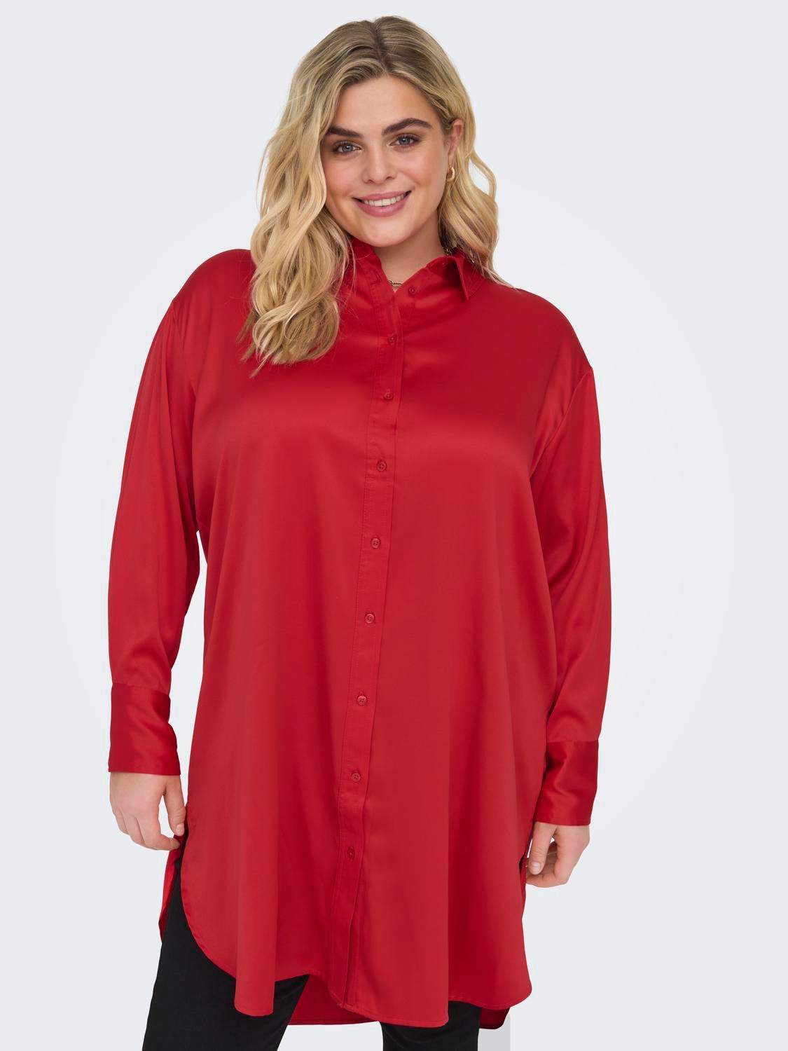 ONLY Oversized fit Overhemd kraag Midi-jurk -Lychee - 15309145