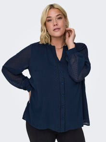 ONLY Curvy v-hals skjorte -Dress Blues - 15309161