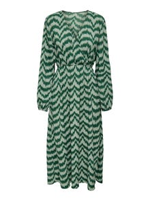 ONLY Midi slå-om kjole med bindebånd -Granite Green - 15309179