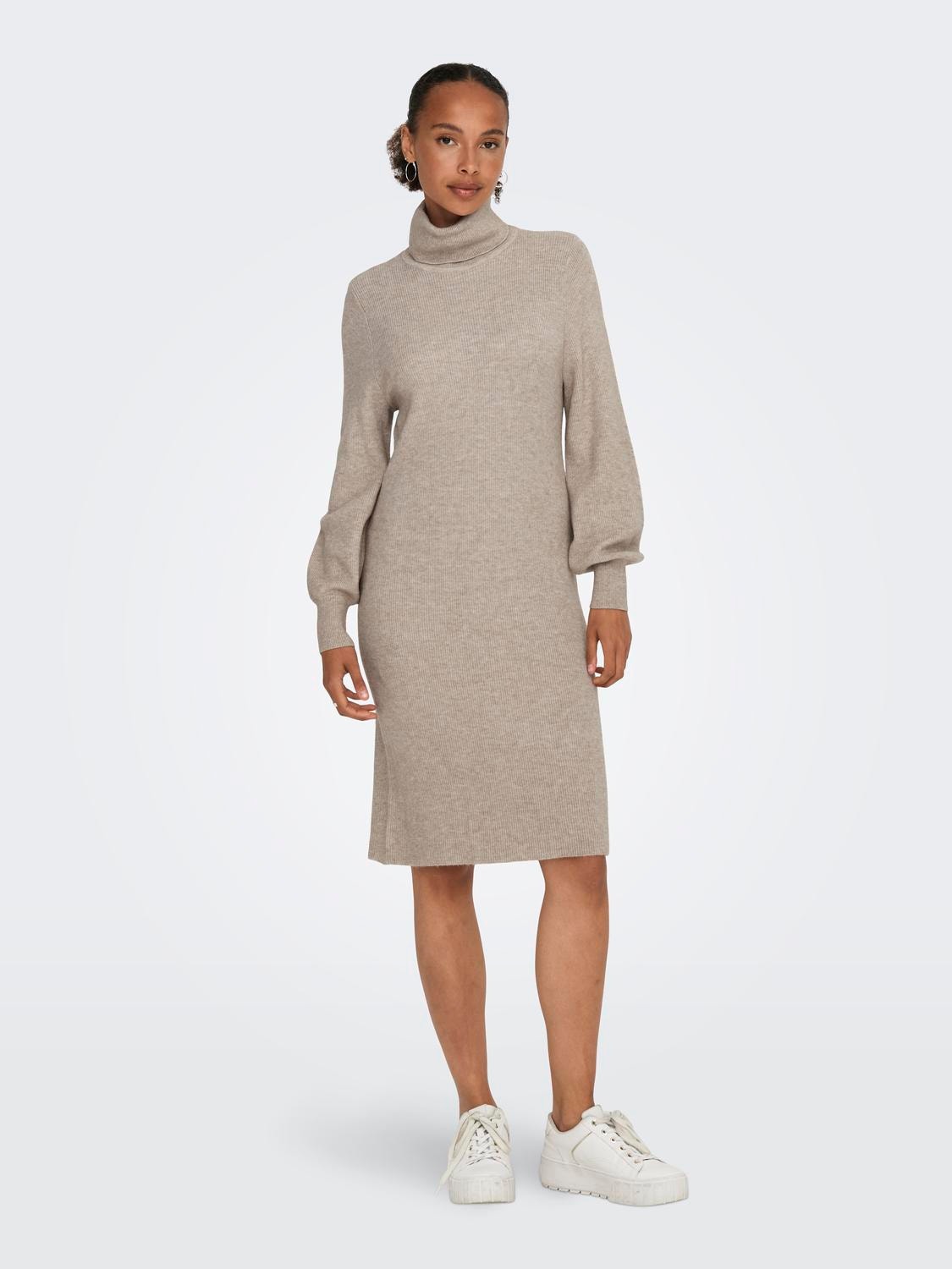 ONLY Mini kjole med rullekrave -Mocha Meringue - 15309197