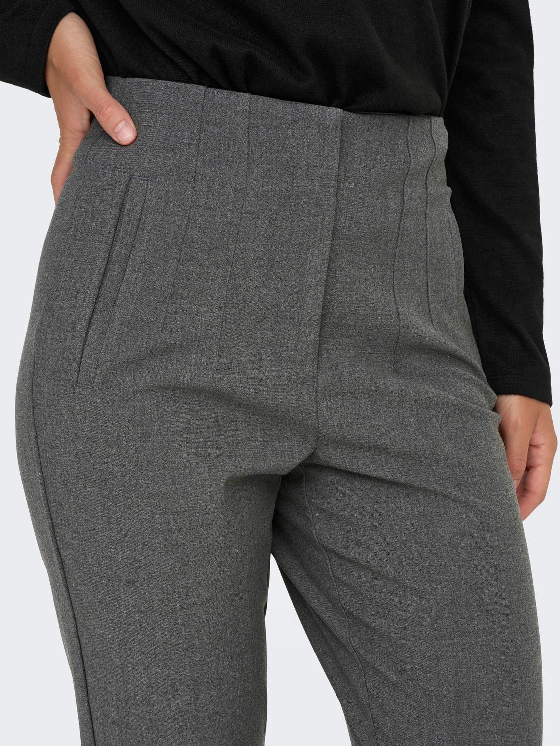 ONLY Chinos Regular Fit Taille haute Bas ajustés -Dark Grey - 15309203