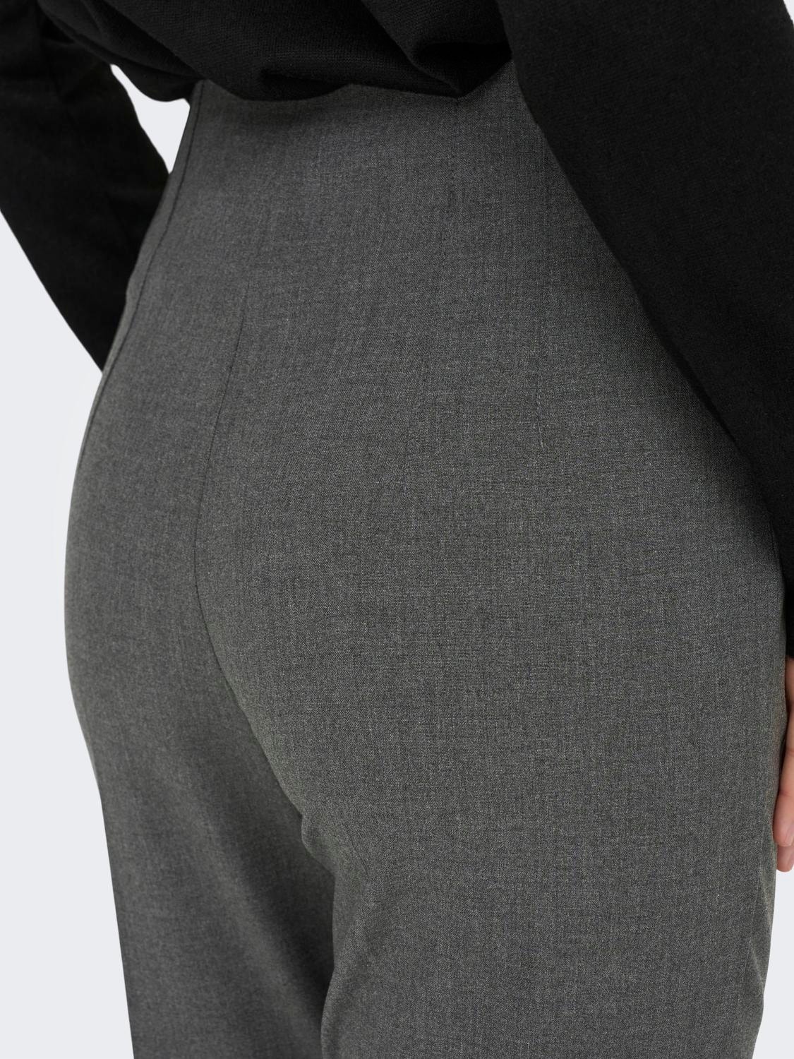 ONLY Normal geschnitten Hohe Taille Anliegende Bündchen Chino Hose -Dark Grey - 15309203