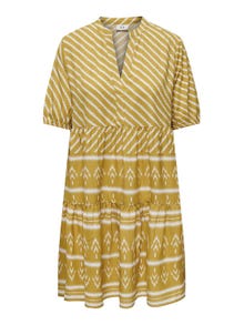 ONLY Normal geschnitten V-Ausschnitt Kurzes Kleid -Tawny Olive - 15309239