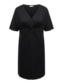 ONLY Regular Fit V-Neck Short dress -Dark Grey Melange - 15309351