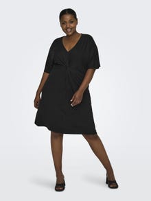ONLY Regular Fit V-Neck Short dress -Dark Grey Melange - 15309351