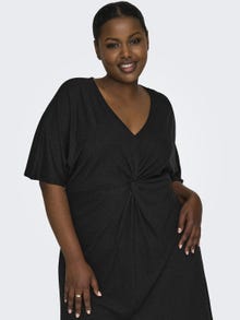 ONLY Regular Fit V-hals Kort kjole -Dark Grey Melange - 15309351