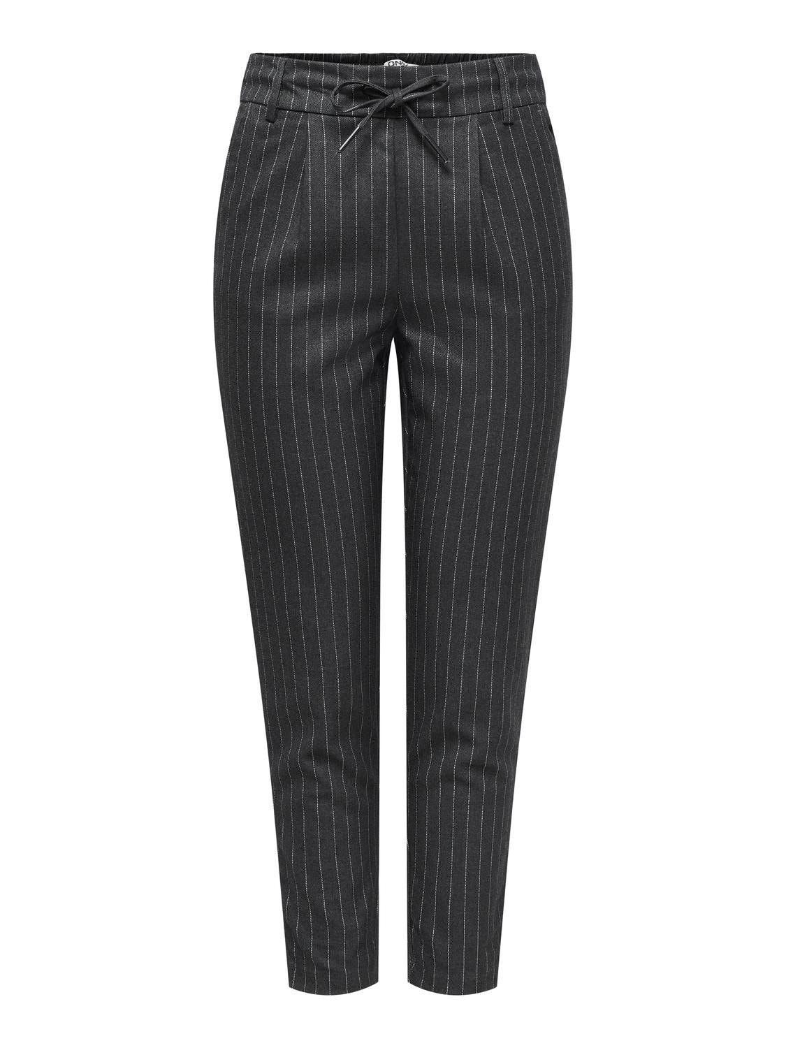 ONLY Pantalons Regular Fit Taille moyenne -Dark Grey Melange - 15309363