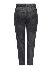ONLY Stribet bukser med mellemhøj talje -Dark Grey Melange - 15309363