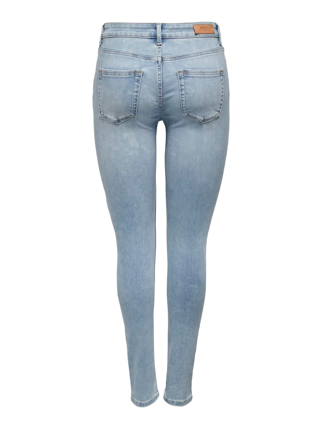 ONLY ONLBLUSH MID waist SKINNY Jeans -Light Blue Denim - 15309473