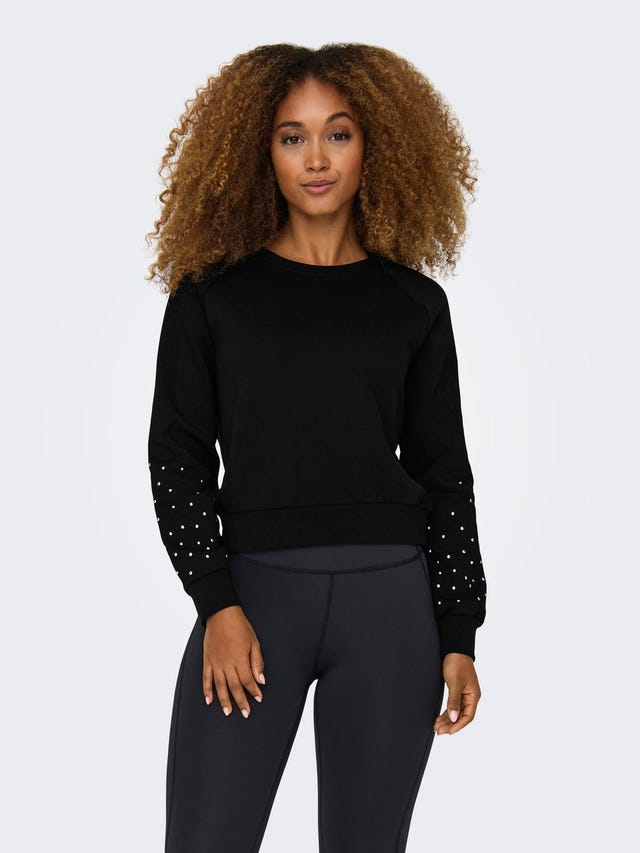 ONLY Loose fit O-hals Ribbemansjetter Sweatshirt - 15309560