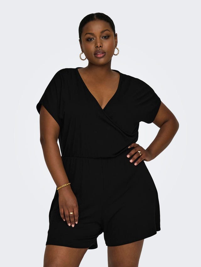 ONLY Curvy Wrap detail viscose Playsuit - 15309728