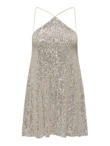 ONLY mini dress with glitter -Pumice Stone - 15309745