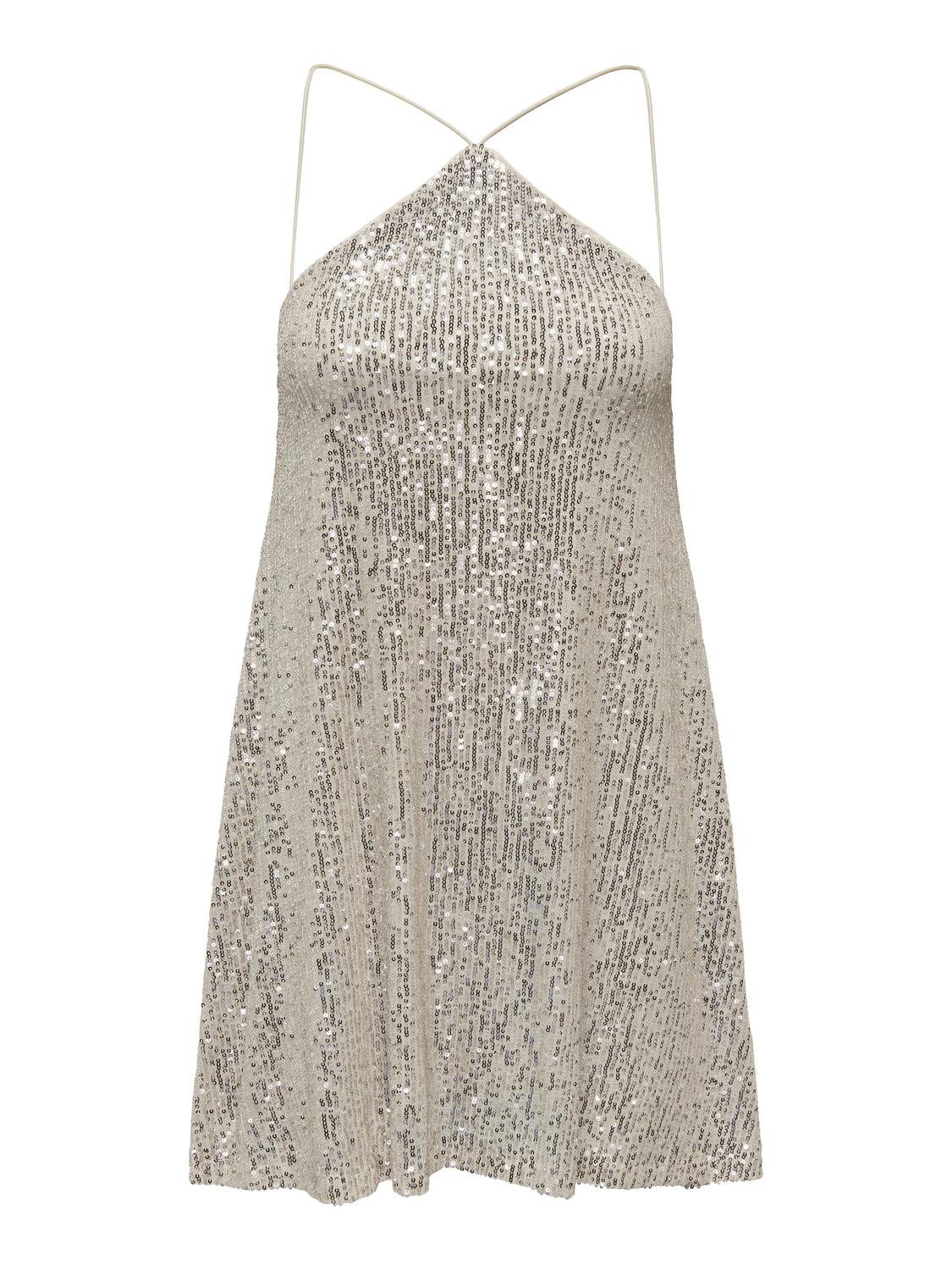 ONLY mini dress with glitter -Pumice Stone - 15309745
