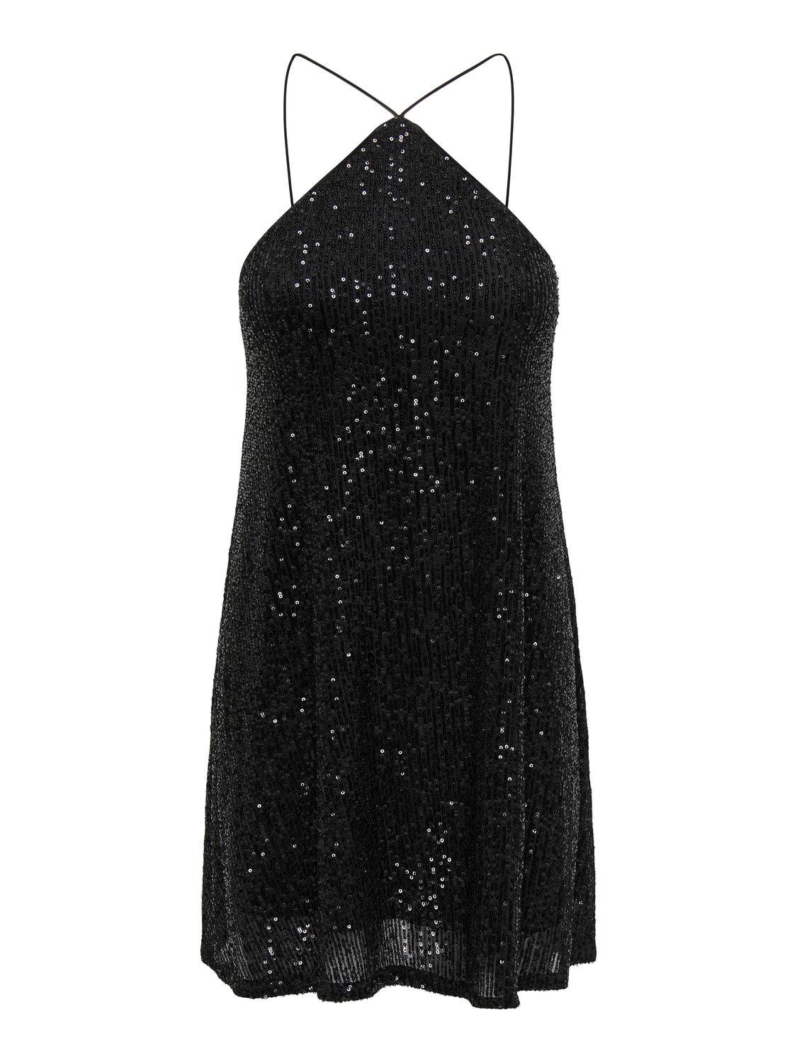 ONLY Regular Fit Halterneck Kort kjole -Black - 15309745