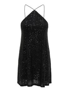 ONLY Regular fit Halternek Korte jurk -Black - 15309745