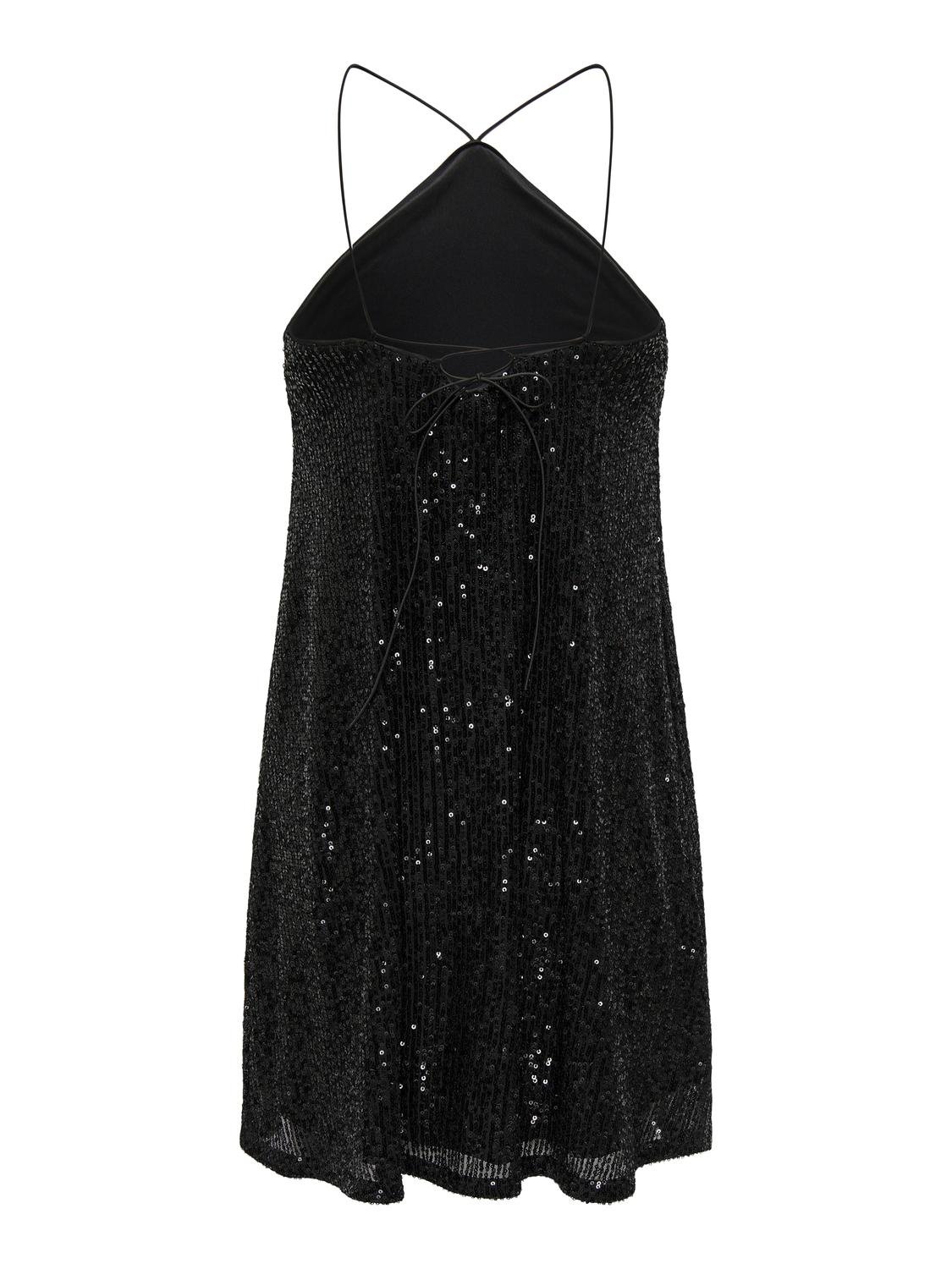 ONLY mini dress with glitter -Black - 15309745