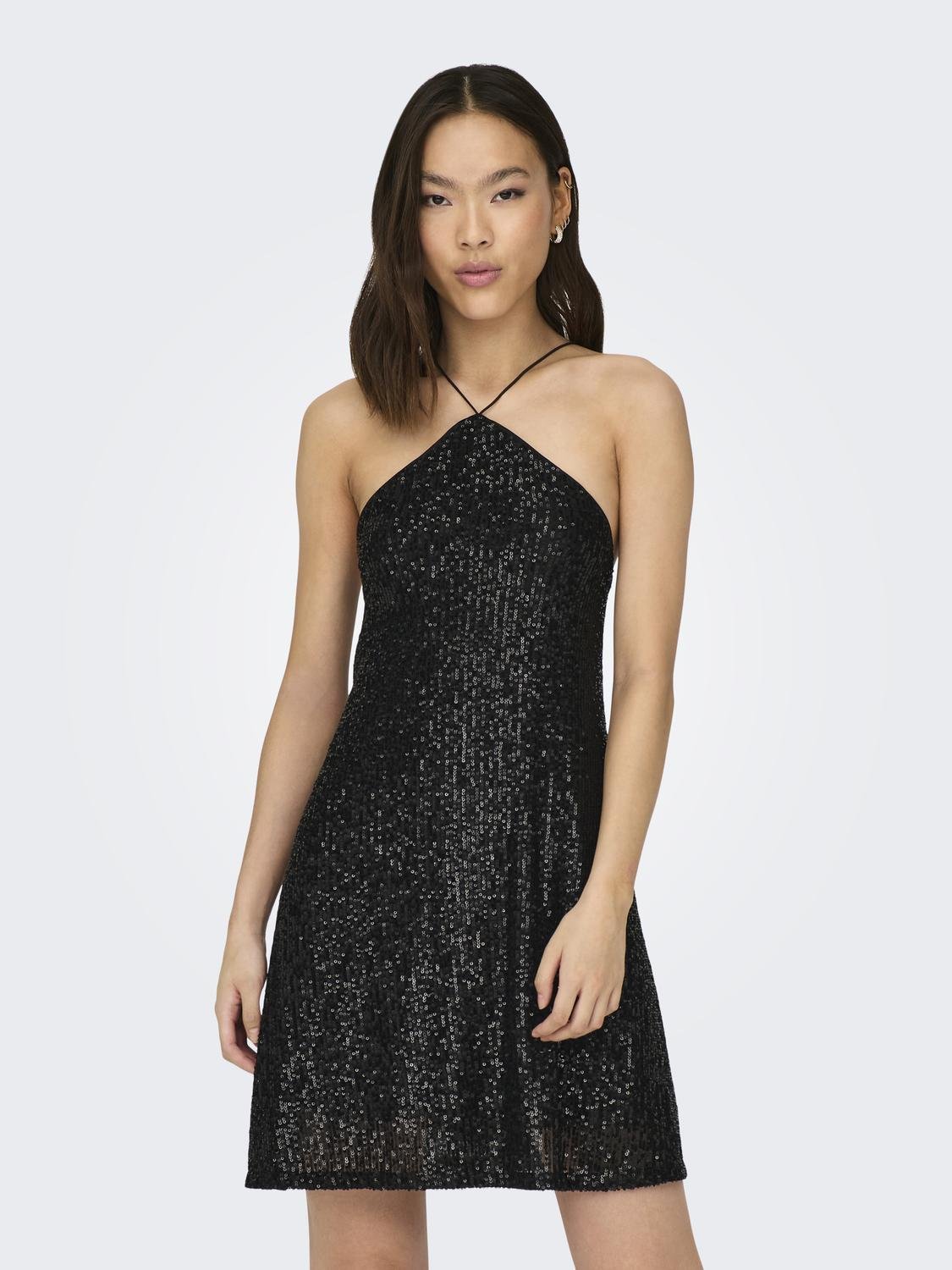 ONLY mini kjole med glimmer -Black - 15309745