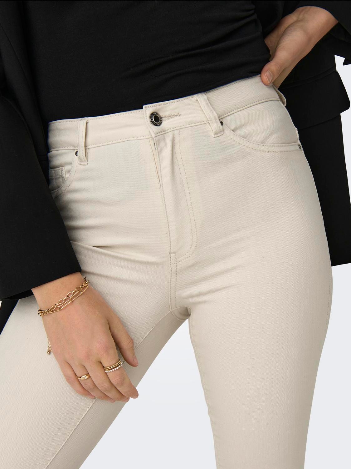 ONLY onlrose high waist skinny Jeans -Ecru - 15309783
