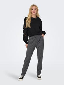 ONLY Mid waist pants -Dark Grey Melange - 15309862