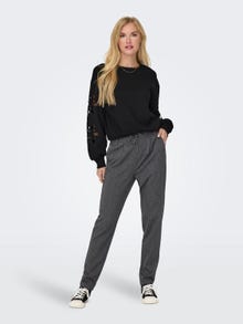 ONLY Pantalones Corte regular Cintura media -Dark Grey Melange - 15309862