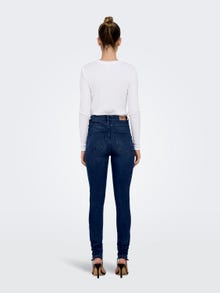 ONLY Skinny Fit Hohe Taille Jeans -Dark Medium Blue Denim - 15309884