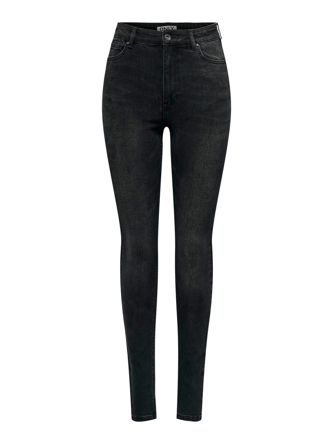 ONLY Skinny Fit Hög midja Jeans -Black - 15309884