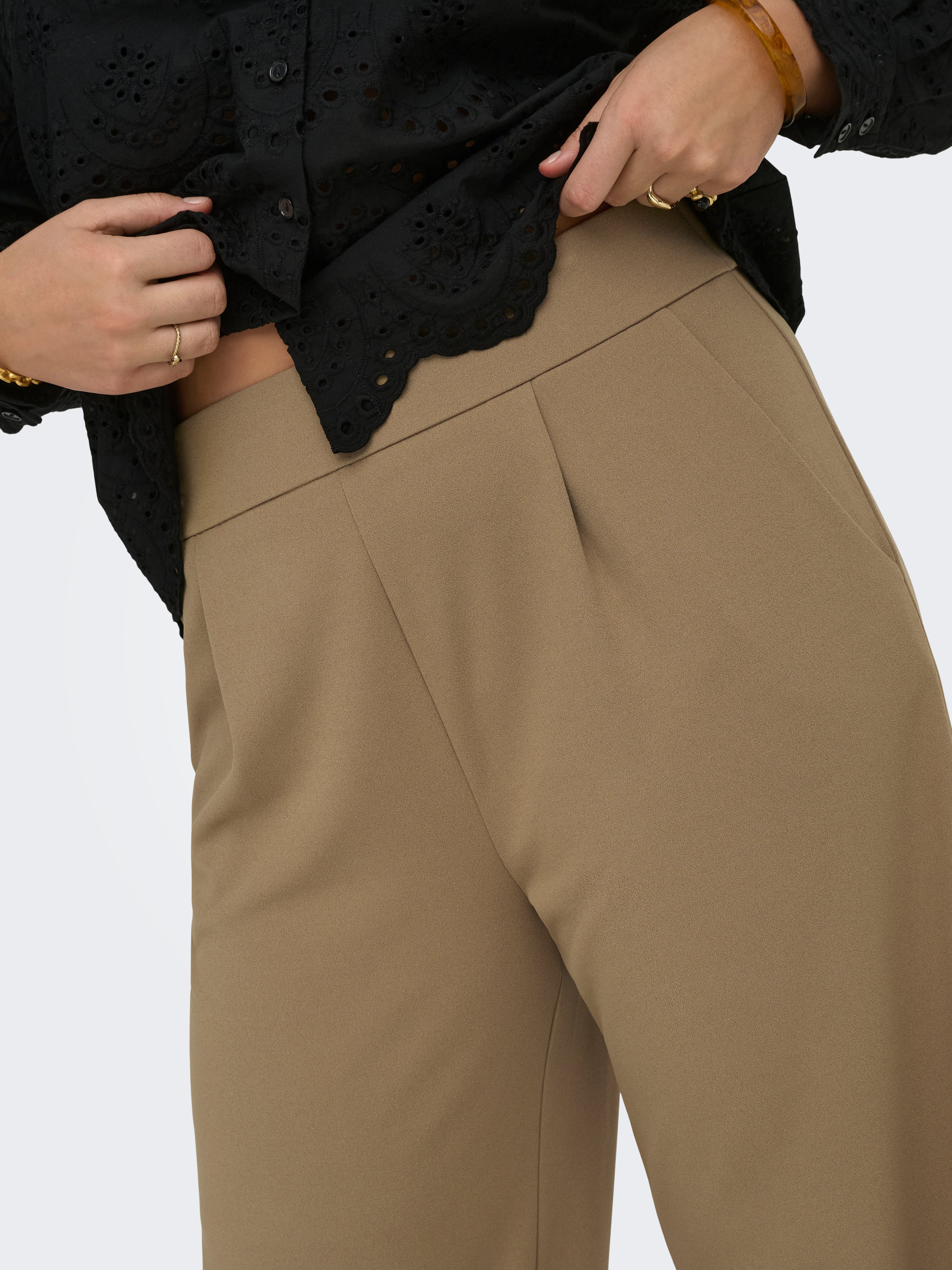 Thumbnail - Carstilla Normal Geschnitten Hose Mit Weitem Beinschnitt