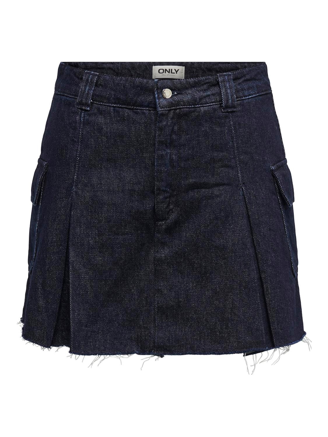 ONLY Mini skirt med cargo detalje -Dark Blue Denim - 15309978