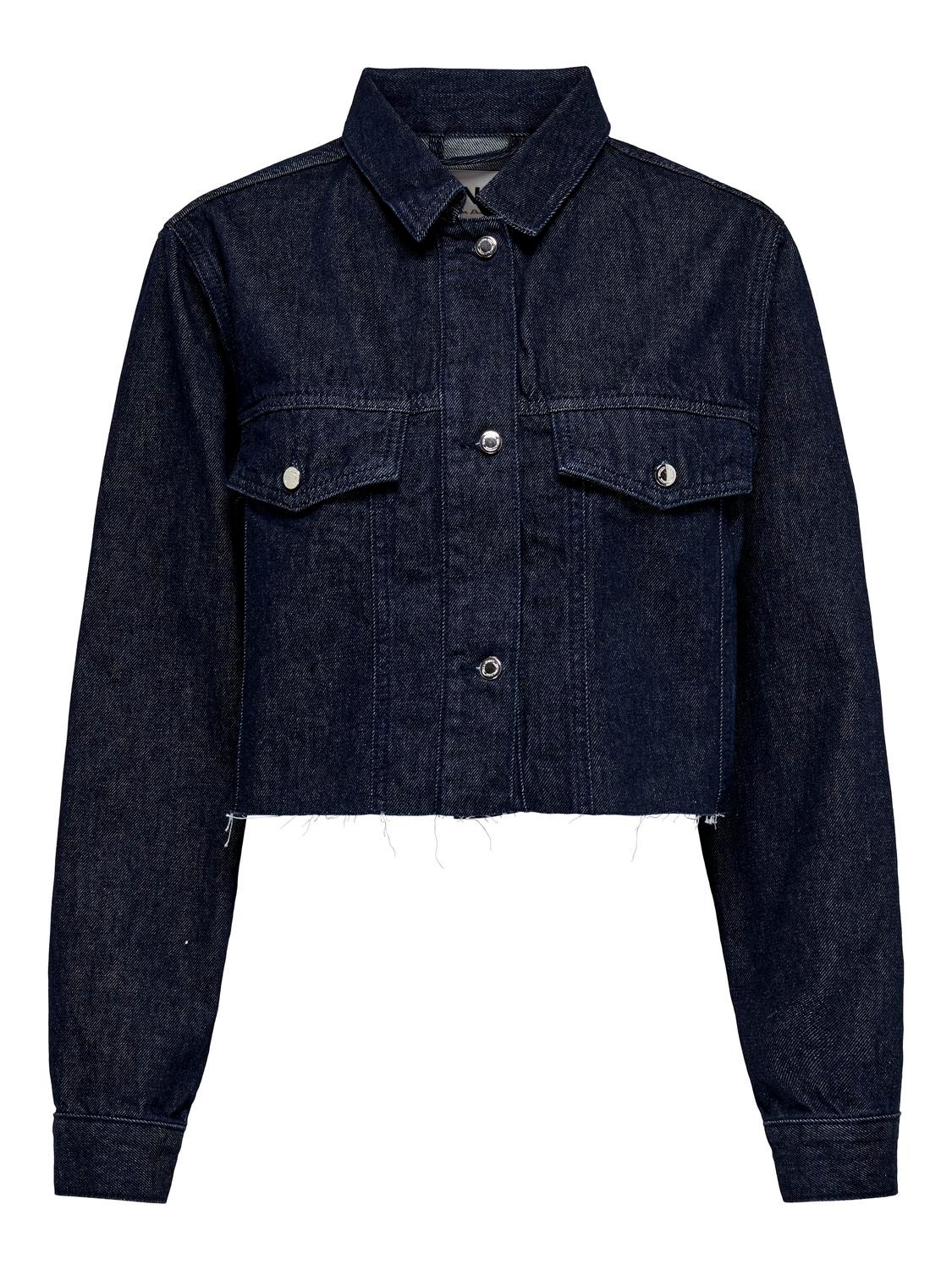 ONLY Cropped denim jacket -Dark Blue Denim - 15309982