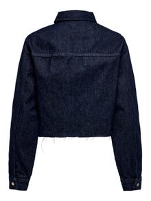ONLY Spread collar Buttoned cuffs Jacket -Dark Blue Denim - 15309982