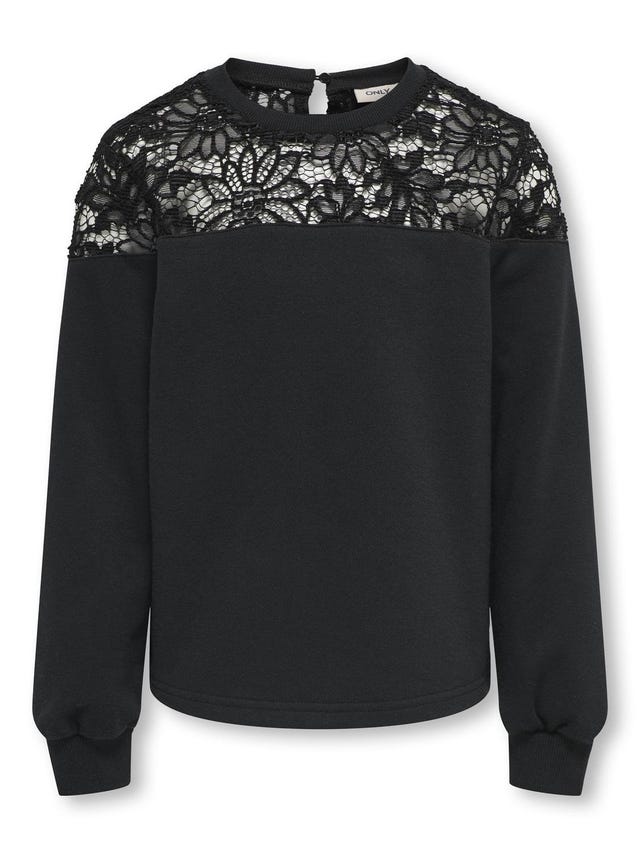 ONLY o-neck sweatshirt with lace - 15309994