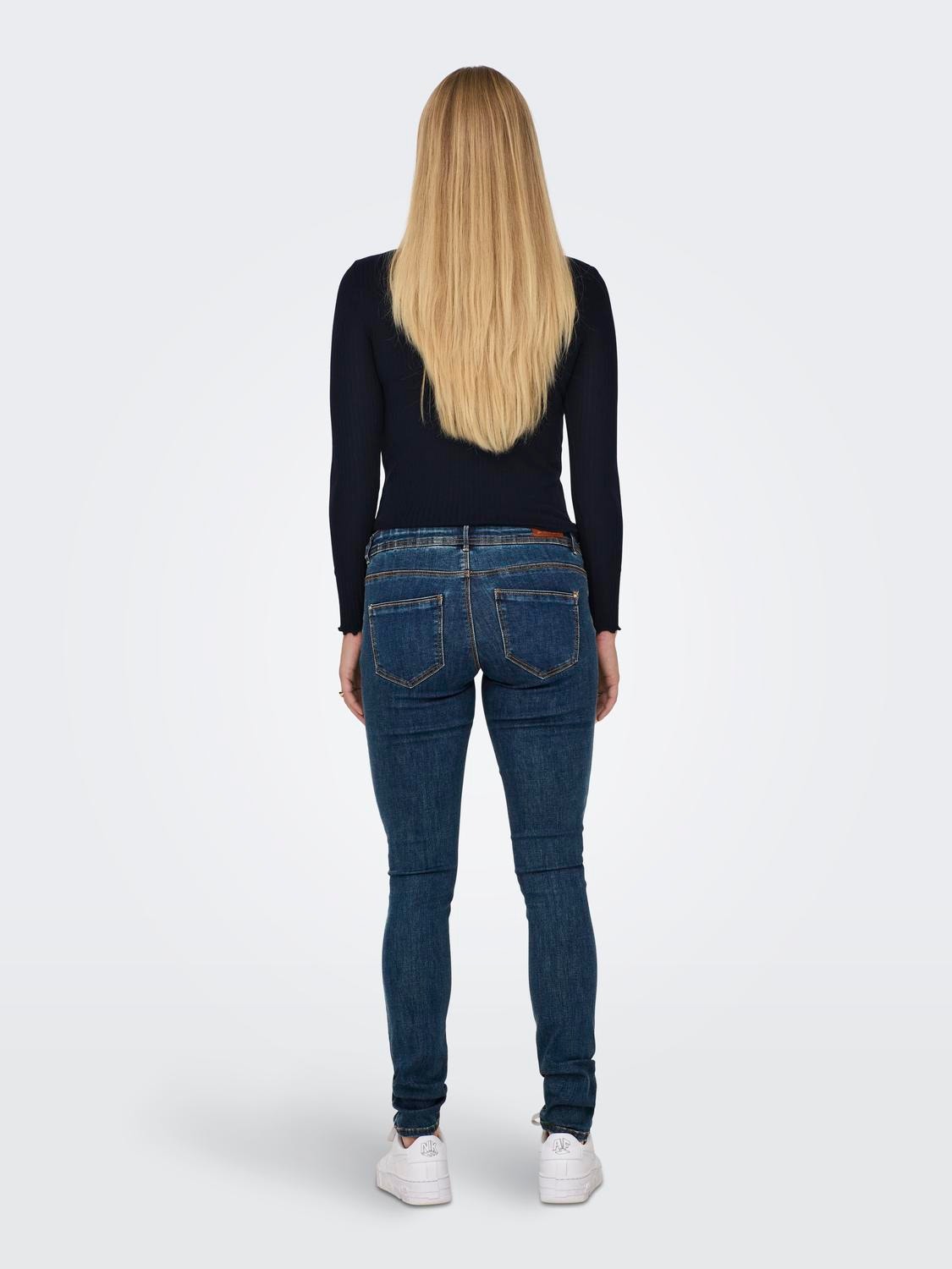 ONLY OLMWAUW MID Waist SKINNY Jeans -Dark Blue Denim - 15310016