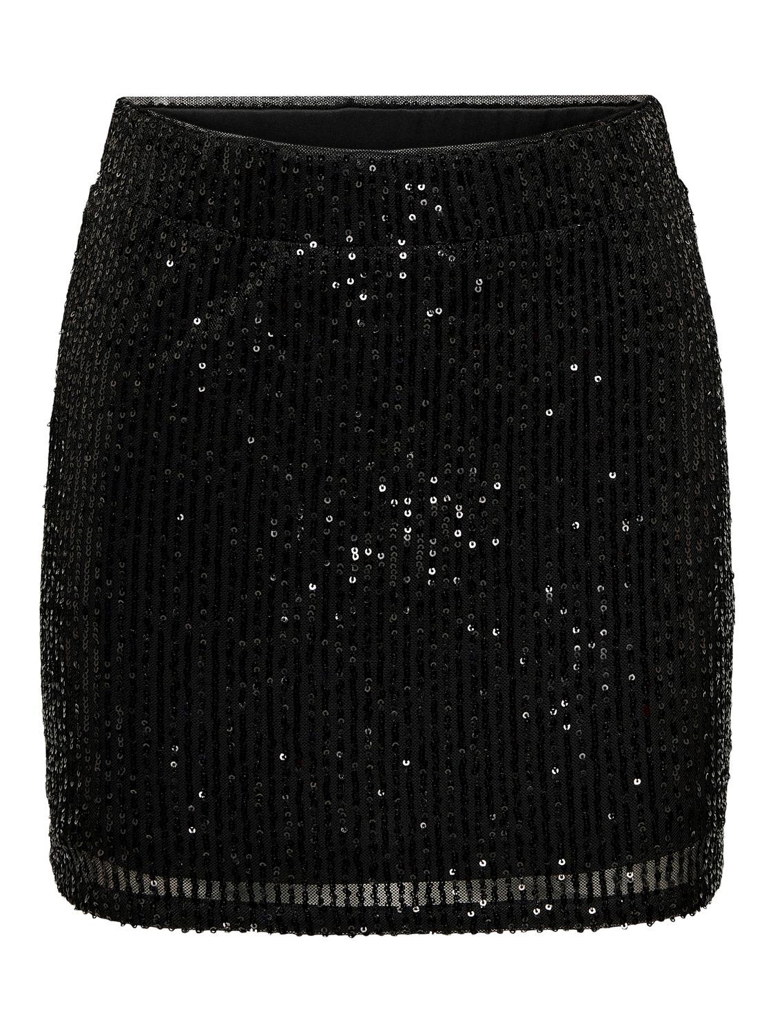 ONLY Mini skirt with glitter -Black - 15310019