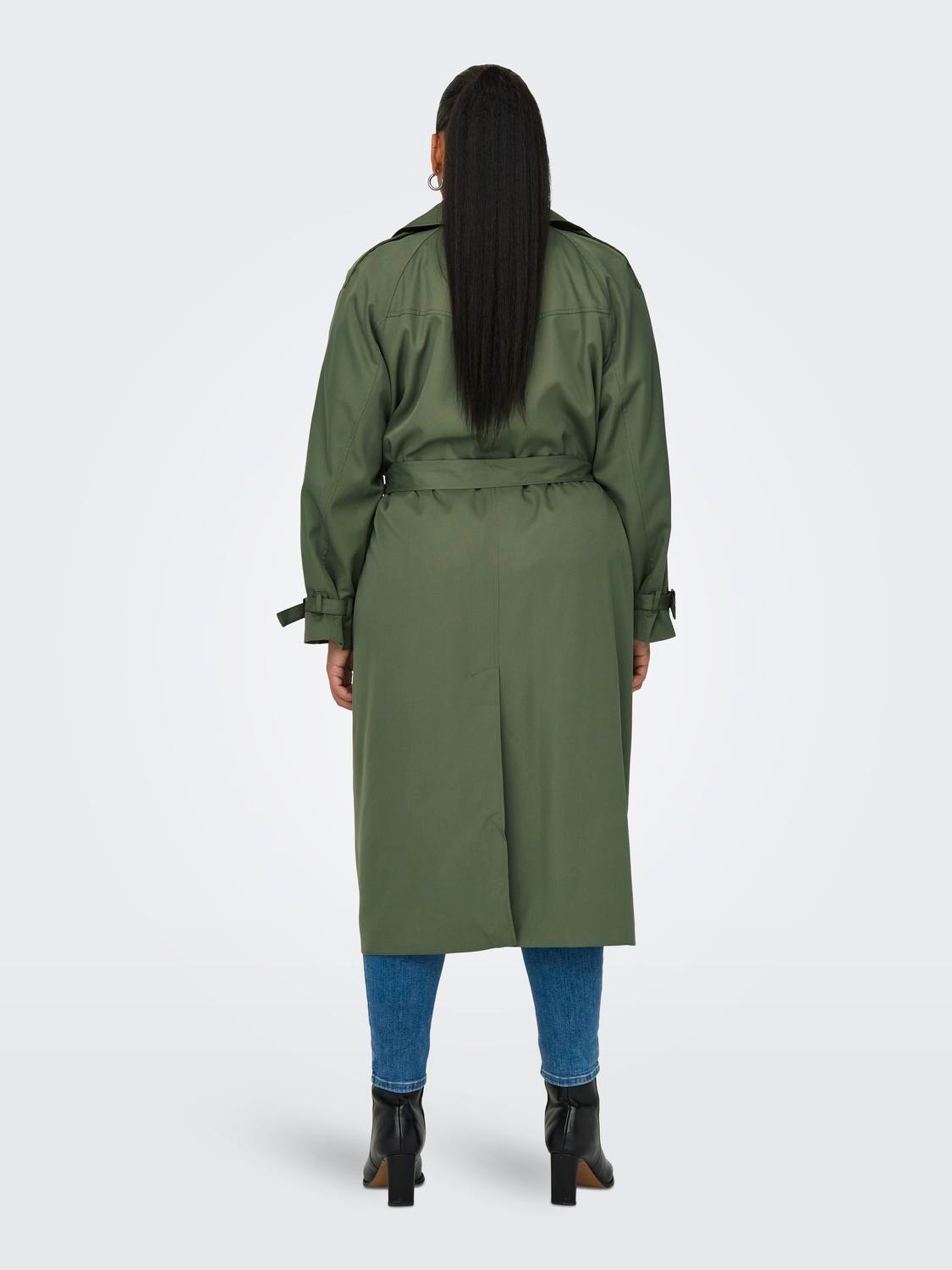 ONLY Curvy trenchcoat -Four Leaf Clover - 15310056