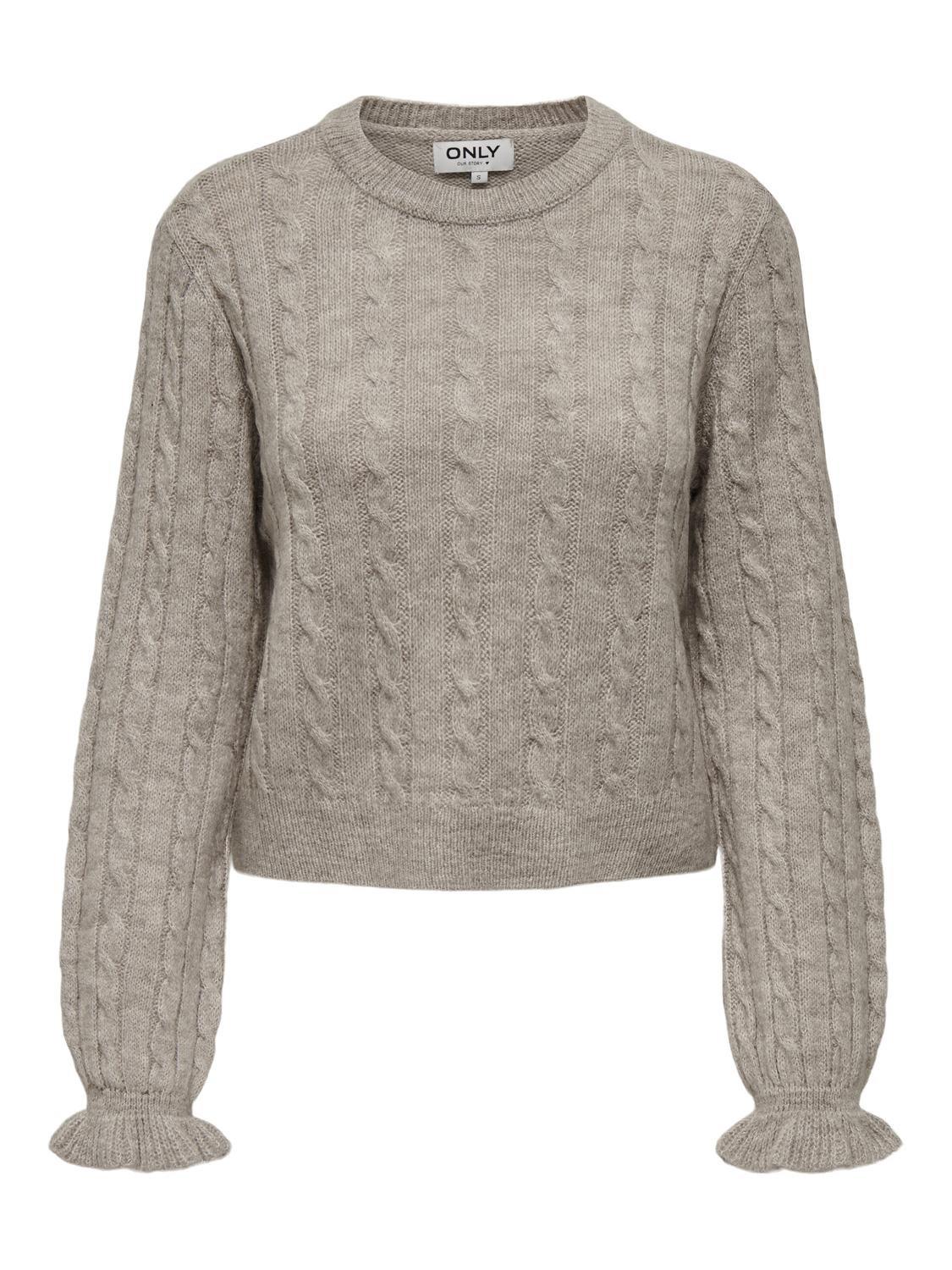 ONLY O-hals Pullover -Pumice Stone - 15310080
