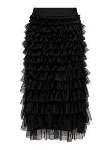 ONLY Midi flæse nederdel -Black - 15310203