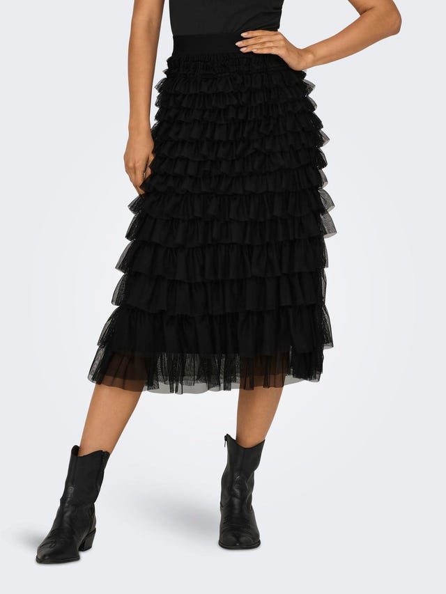 ONLY Midi skirt with frills - 15310203