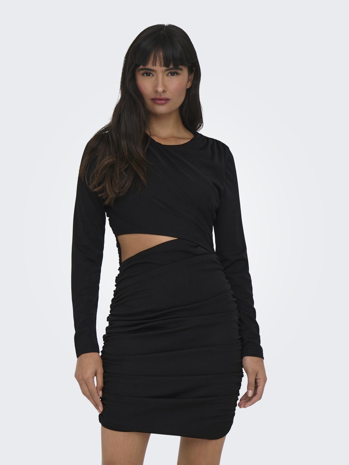 Regular Short dress | Black Fit | ONLY® O-Neck