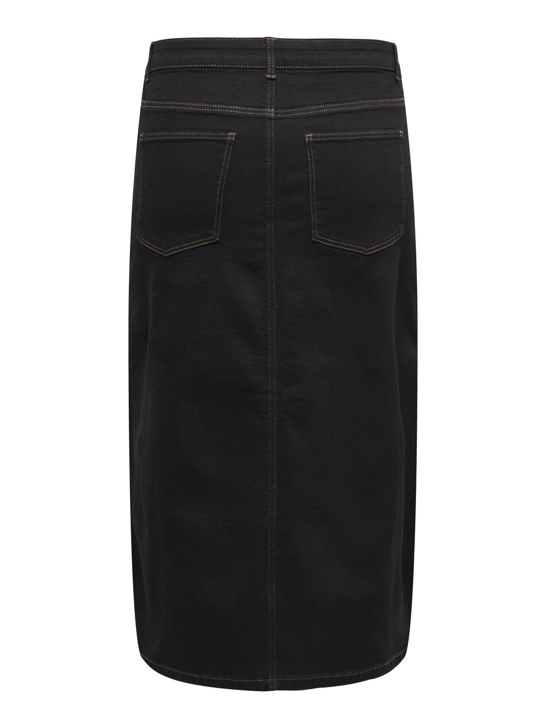 Adrift Denim Long Split Skirt in Black - Button closure, Zip Fly, Belt  Loops – Adrift Clothing