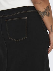 ONLY Curvy Midi denim nederdel -Black Denim - 15310275
